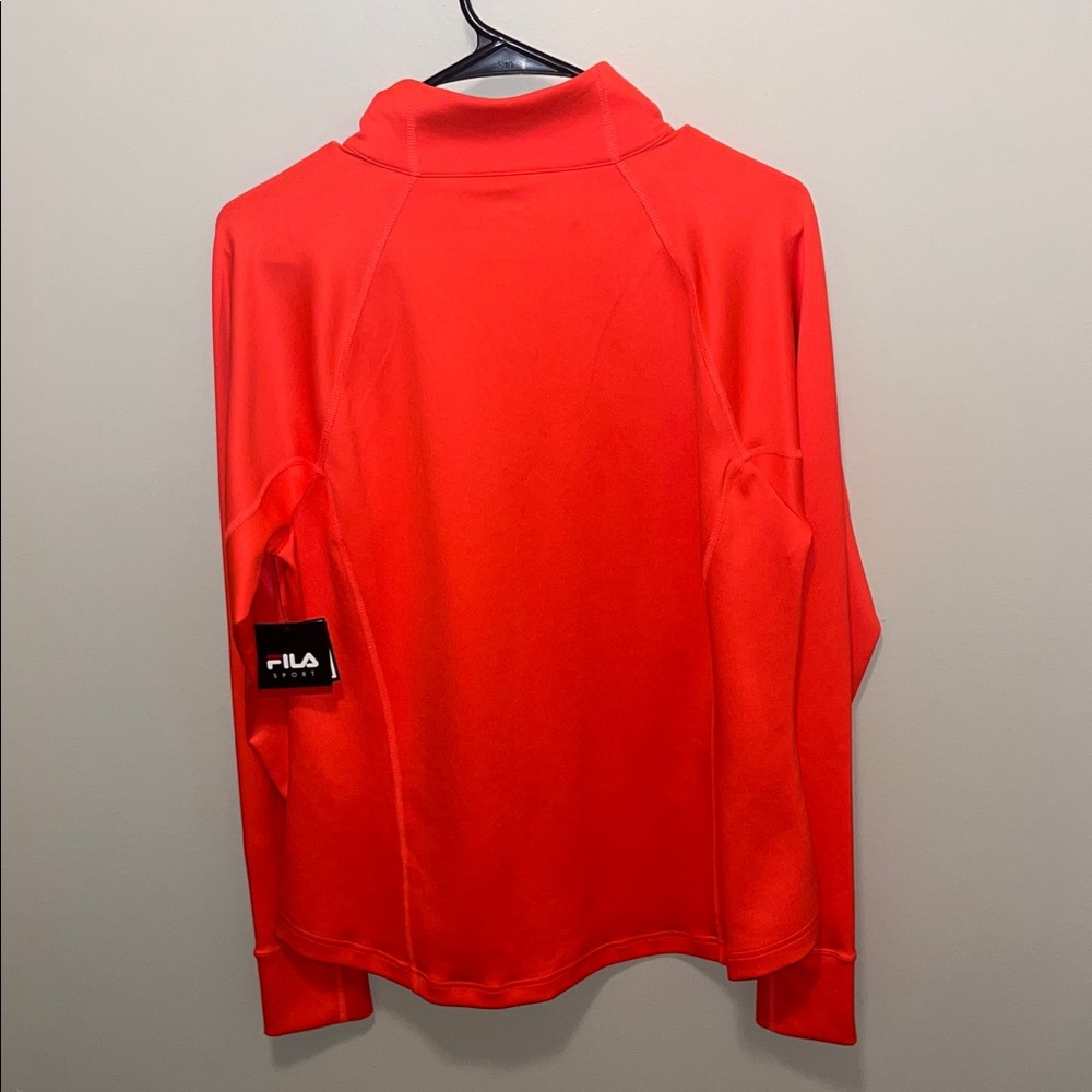 Fila Bright Red Quarter-Zip Top with White Stripes - Picture 5 of 5